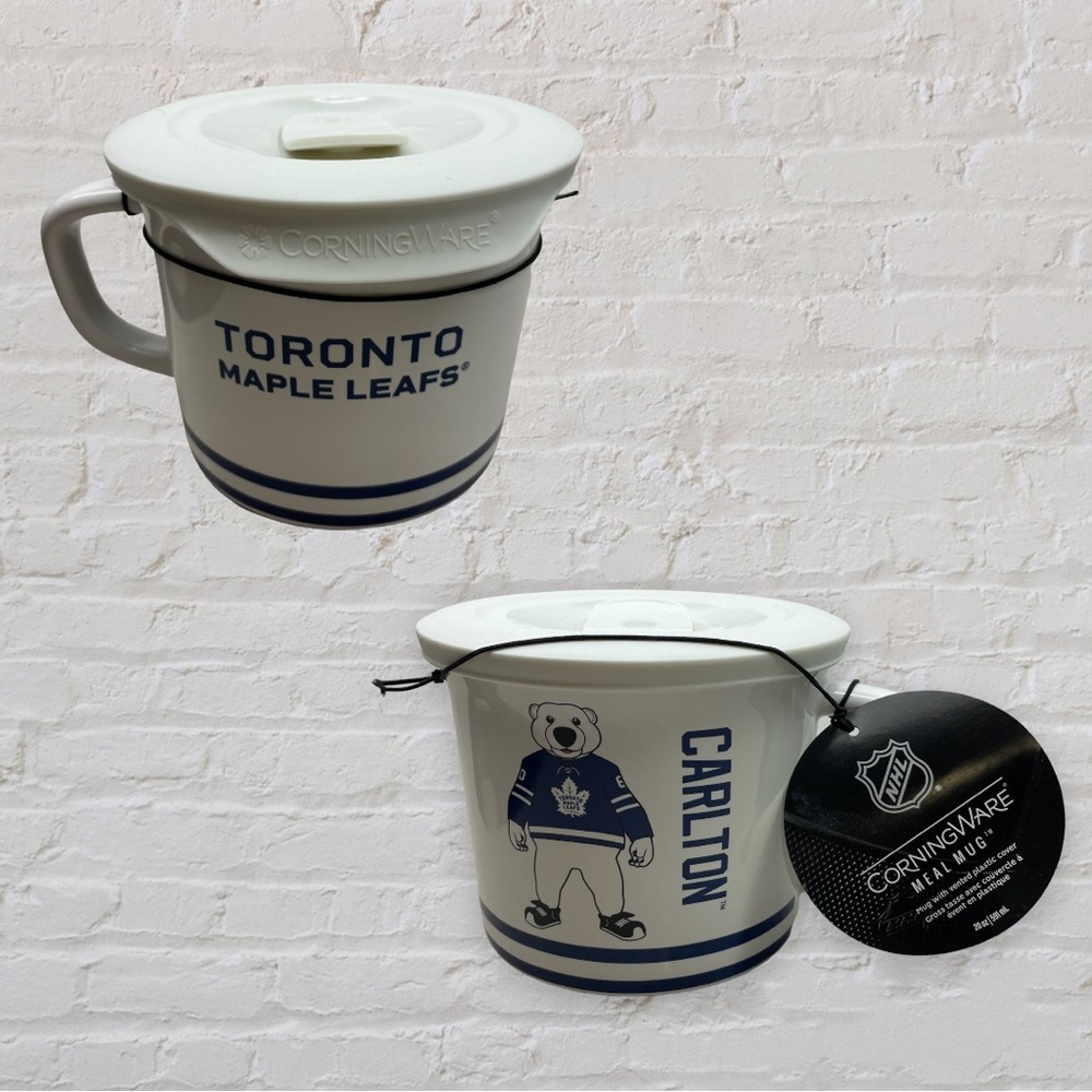 Official NHL Toronto Maple Leafs Carlton the Bear Mascot Corningware Meal Mug